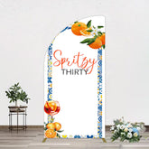 Lofaris Mediterranean Spritzy Thirty Birthday Half Moon Arch Backdrop